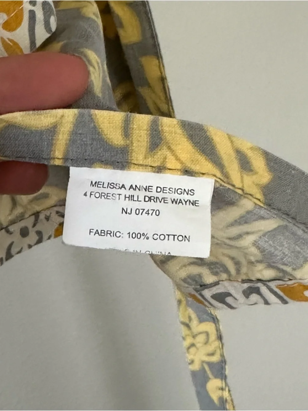 100% Cotton Yellow Grey Floral Kitchen Apron One Size Melissa Anne Designs Boho